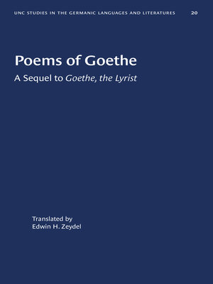 cover image of Poems of Goethe